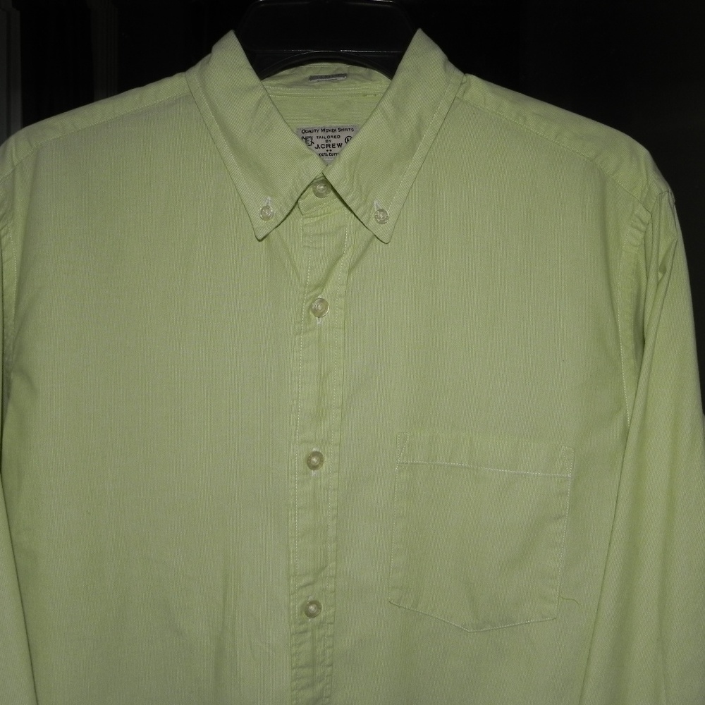 J. Crew green long sleeve dress shirt slim fit Med
